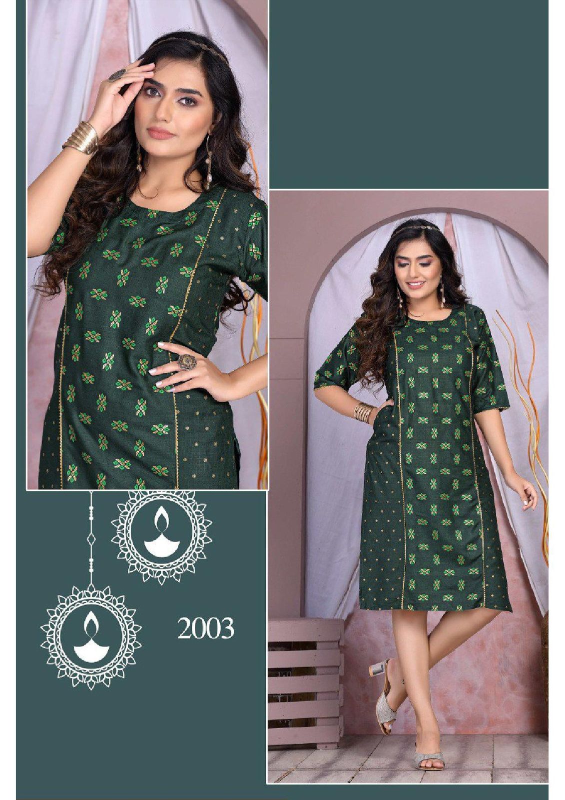 Golden Hi Class Wholesale Kurti Heavy Rayon With Foil Print Collection 